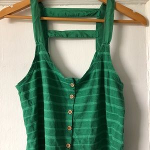 Cotton and silk button striped cami